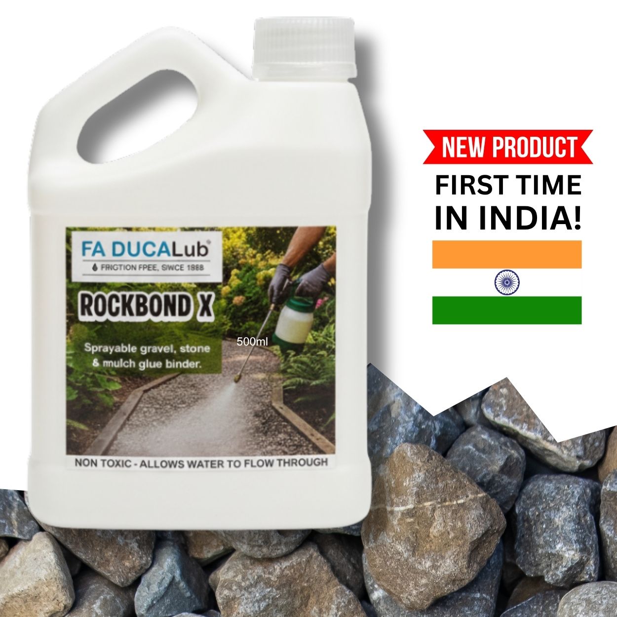 ROCKBOND X 500ml Sprayable gravel stone and mulch glue binder