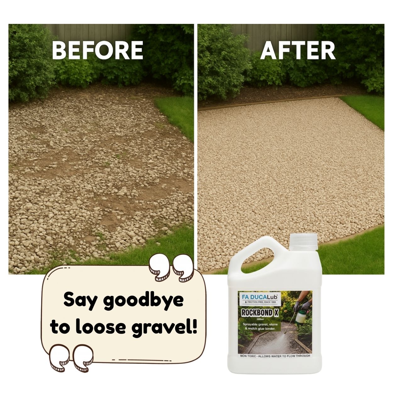 ROCKBOND X 500ml Sprayable gravel stone and mulch glue binder - Image 9