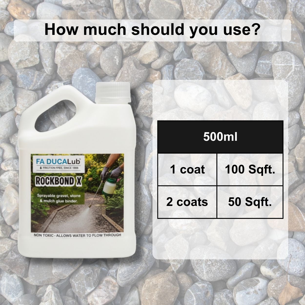 ROCKBOND X 500ml Sprayable gravel stone and mulch glue binder - Image 5