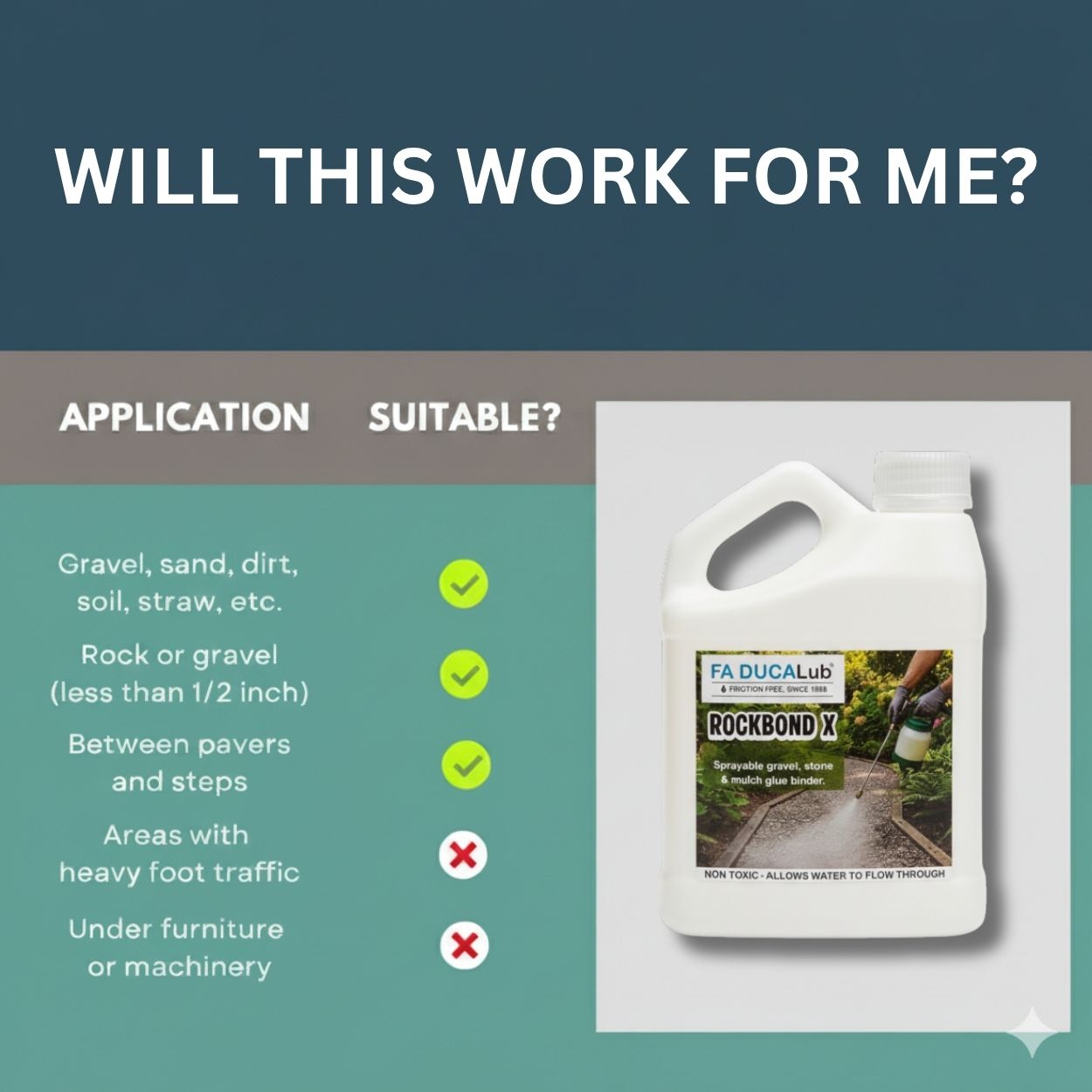 ROCKBOND X 500ml Sprayable gravel stone and mulch glue binder - Image 4