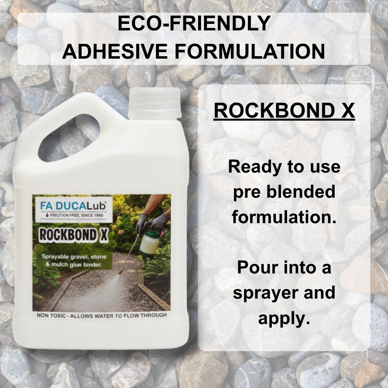 ROCKBOND X 500ml Sprayable gravel stone and mulch glue binder - Image 3