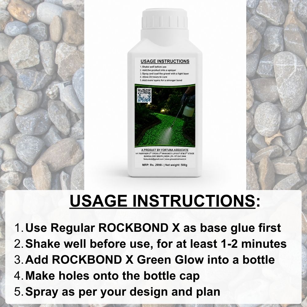 ROCKBOND X Green Glow 500g Sprayable gravel stone and mulch glue binder - Image 5